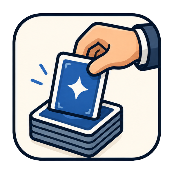 A hand drawing a card